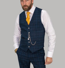 Load image into Gallery viewer, Blue check slim fit suit
