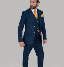Load image into Gallery viewer, Blue check slim fit suit
